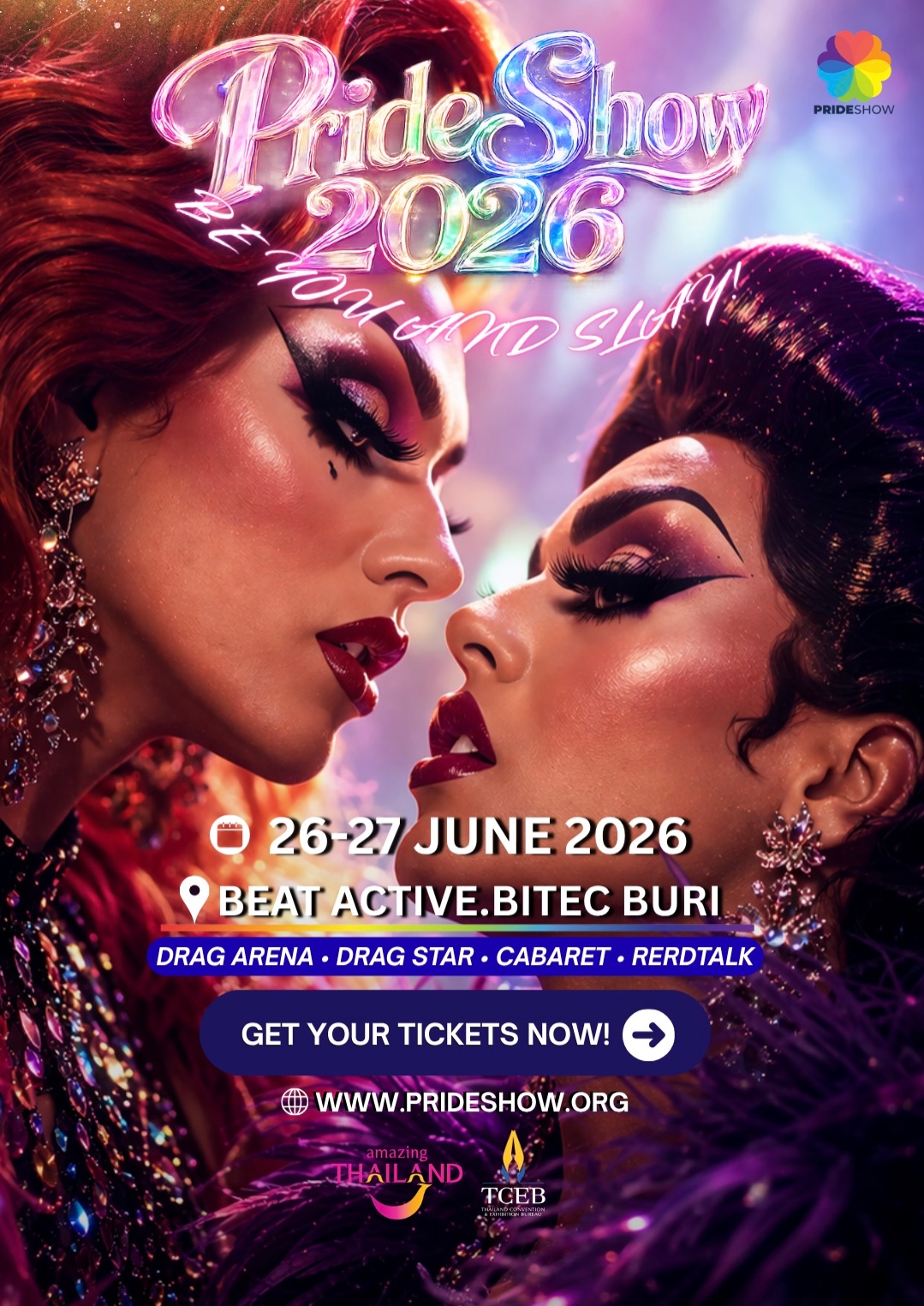 PrideShow 2026 flyer — BITEC Bangna June 26-27